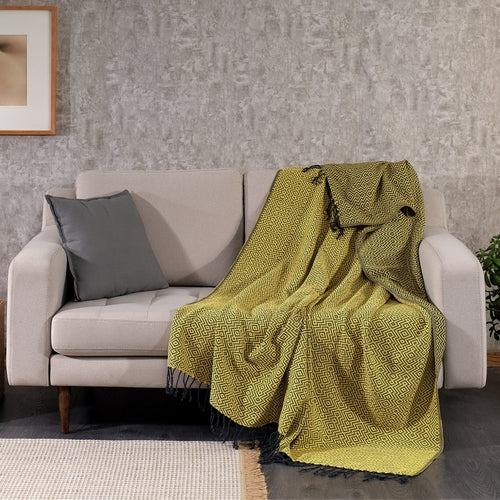 Rumeli Cotton Throw Blanket, Hand-Loomed